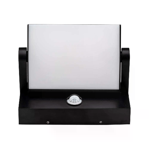 V-TAC Lampada LED da Muro Rettangolare 17W 120LM/W Con Sensore PIR Colore Nero Ruotabile 4000K IP65