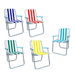 TrAdE Shop Traesio  Sedia Relax Alta Sdraio Spiaggina Pieghevole Mare Giardino Campeggio Oxford Rigata 350009 -