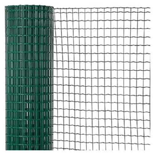 TrAdE Shop Traesio  Set 3pz Rotolo Rete Di Plastica Verde Maglia Quadra 10x10mm 0.5x5mt Recinzione 219380 -