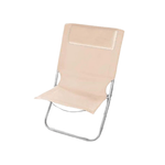 TrAdE Shop Traesio  Spiaggina Con Cuscino Per Testiera Crema 57x47x95 Cm Pieghevole Portatile 281016 -