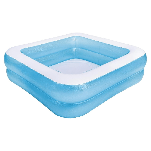 TrAdE Shop Traesio  Piscina Gonfiabile Quadrata A 2 Anelli 145 X 145 X 45 Cm Giardino Estate 016094 -