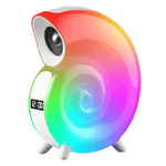 TrAdE Shop Traesio  Cassa Speaker Bluetooth Bt Lampada Led Rgb Conchiglia Con Orologio Display Sveglia -