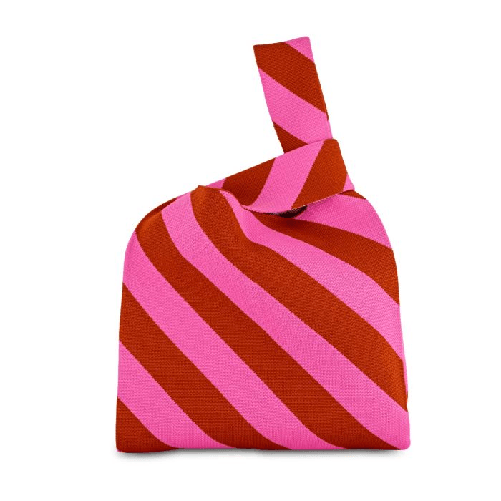 WD LIFESTYLE Borsa a nodo lavorata a maglia. Fantasia righe oblique