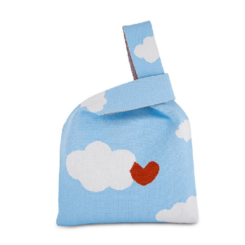 WD LIFESTYLE Borsa a nodo lavorata a maglia. Fantasia nuvole