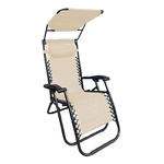 TrAdE Shop Traesio  Sedia Sdraio Con Parasole In Textilene Reclinabile Pieghevole Con Poggiatesta 483015 -