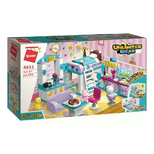 QMAN Costruzioni 194 Pezzi Unlimited Ideas 3 in 1 Stanza per ragazze 4801