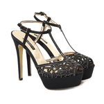 ALBANO SCARPE SANDALO DECOLTE SANDALI TACCO DONNA ALBANO 1737 NERO PELLE PE ORIGINALE