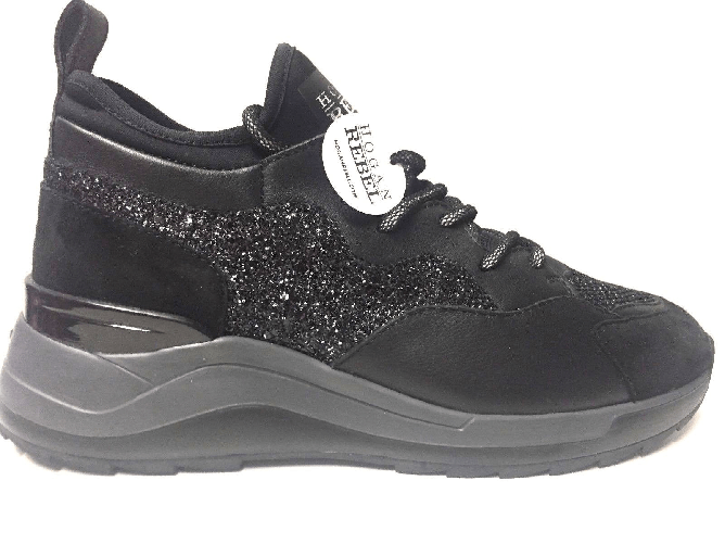 HOGAN SCARPE SNEAKERS DONNA HOGAN REBEL R296 HXW2960W300ERQB999 ERQ NERO AI ORIGINALE