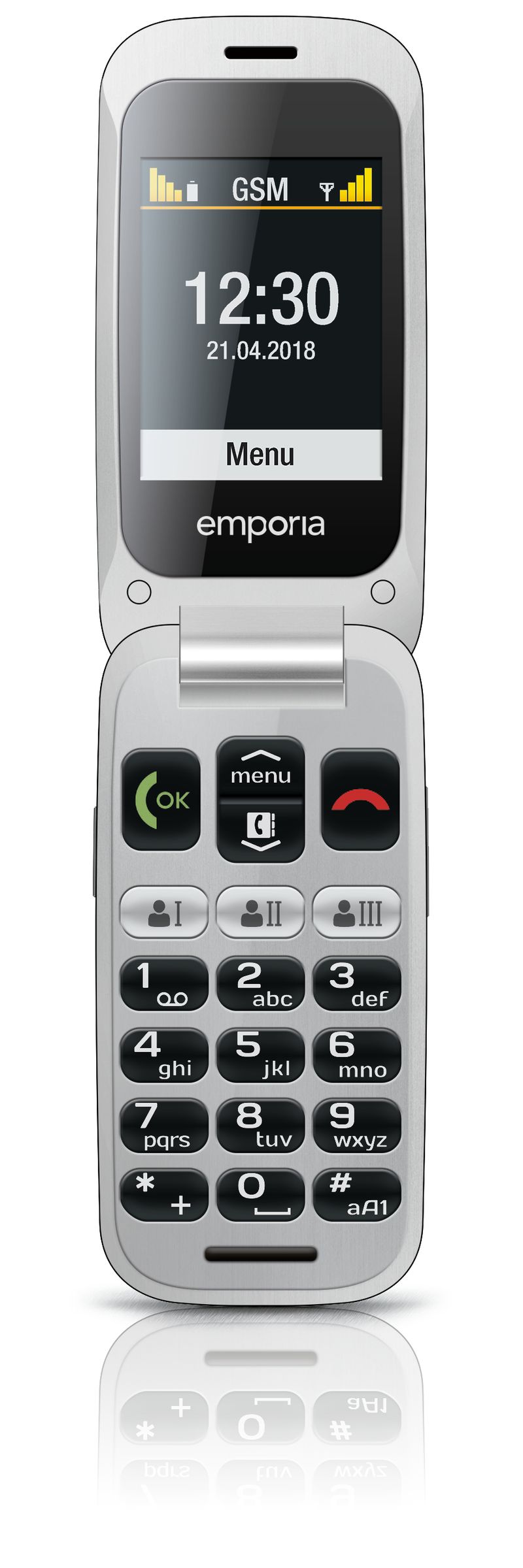 Emporia-ONE-61-cm--2.4---80-g-Grigio-Argento-Telefono-per-anziani