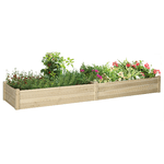Outsunny Letto per Orto Rialzato in Legno di Abete con Fondo Aperto e 2 Sezioni Separate, 244x61,5x27cm