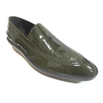 BALENCIAGA SCARPE MOCASSINO CERIMONIA UOMO BALENCIAGA 363455 PELLE VERDE ORIGINALE PE NEW
