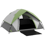 Outsunny Tenda da Campeggio 2 Posti con Finestra a Rete, in Poliestere, Fibra di Vetro e PE