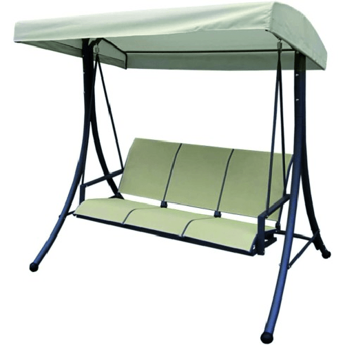 BricoShop24 Dondolo 3 Posti Ecru da Giardino 165x125x178 cm