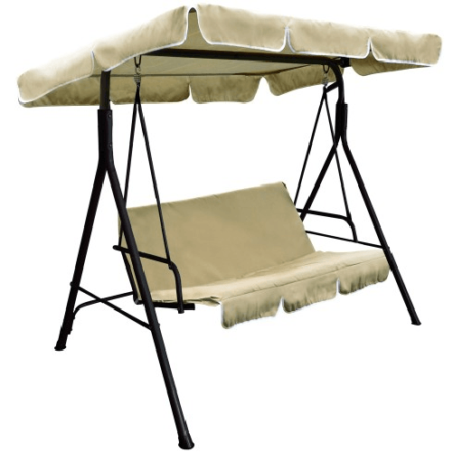 BricoShop24 Dondolo 3 Posti Marrone da Giardino 170x115x153 cm