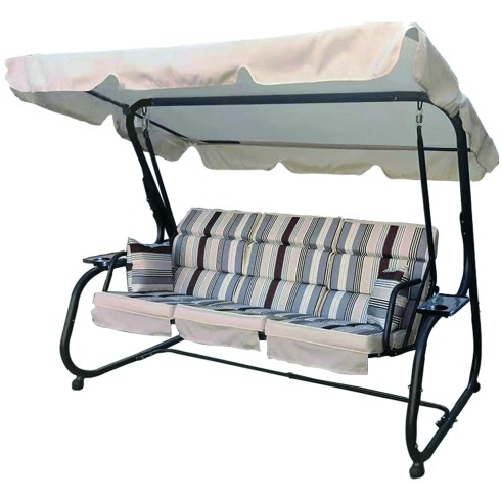 BricoShop24 Dondolo Letto 3 Posti Fantasia a Strice da Giardino 200x120x170 cm