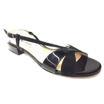 MELLUSO SCARPE SANDALO SANDALI DONNA MELLUSO CAM 270 PELLE NERO ORIGINALE PE