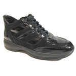 EXTON SCARPE SNEAKERS CASUAL DONNA EXTON D27 PELLE NERO ORIGINALE AI NEW
