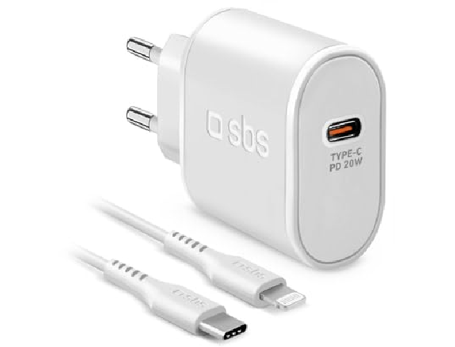 SBS Caricatore SBS PDReiselader USBC 20W con Cavo Lightning