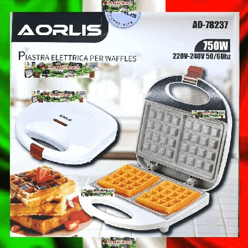 AORLINS Mini Piastra Elettrica 750W - Griglia Antiaderente 20x12 cm per Toast Aorlis