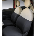 Cora Manufacturing  Coprisedili anteriori personalizzati Fiat 500 07&gt; tess. misto cotone grigio/panna