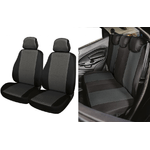 Cora Manufacturing  Serie completa coprisedili Fast&amp;Smart tg. grande tess. misto cotone antracite/nero