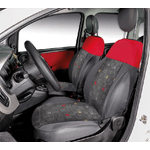 Cora Manufacturing  Coprisedili anteriori personalizzati Fiat Panda 12&gt; tess. misto cotone quadri grigio/rosso