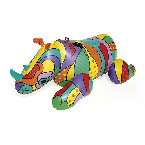 Bestway Salvagente Gonfiabile Cavalcabile 201x102 cm Pop art barcellona Rinoceronte