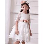 ABEL & LULA by MAYORAL  ABITO VESTITO CERIMONIA BAMBINA ABEL E LULA MAYORAL 5034 1 BIANCO ROSA PE 2024