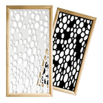 ALVEARE - Moduli Decorativi in Legno e PVC bianco / 98x98 cm