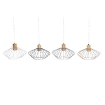 DKD Home Decor  Lampadario DKD Home Decor 34 x 34 x 21 cm Argentato Nero Grigio Rosa Metallo Bianco 50 W 60 W Pino