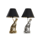DKD Home Decor  Lampada da tavolo DKD Home Decor Argentato Nero Dorato 26 x 26 x 46 cm Resina 220 V 50 W (2 Unità)