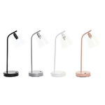DKD Home Decor  Lampada da tavolo DKD Home Decor 22 x 15 x 46 cm Cristallo Argentato Nero Grigio Rosa Metallo