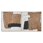 Home ESPRIT Quadro Home ESPRIT Astratto Città 100 x 4 x 100 cm (2 Unità)