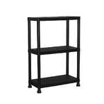 Marbueno Mensola 3 Ripiani Plastica Nera 61x31x91 cm Giardino 10536