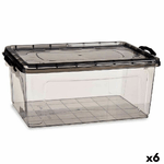 Kipit Scatola portaoggetti con coperchio Kipit TP547-2 Antracite Plastica 22 L (6 Unità)