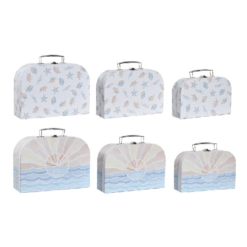 DKD Home Decor  Set di Scatole Decorative DKD Home Decor Multicolore Metallo Cartone 28 x 9,5 x 20 cm (2 Unità)