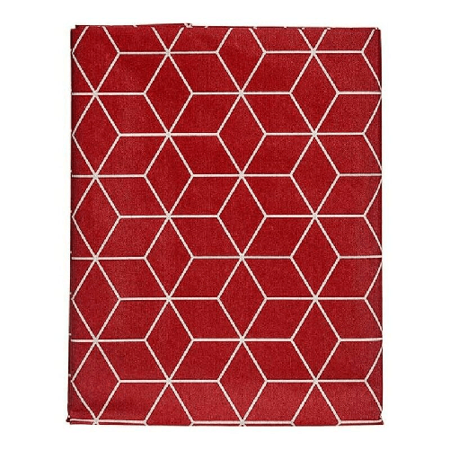 Kinvara Tovaglia Kinvara CUBIC-26195-1 Bianco Rosso Granato Tela