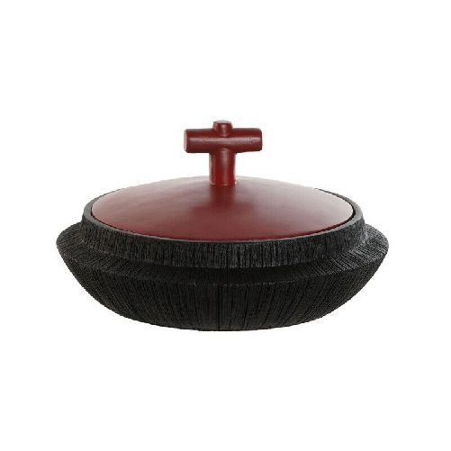 Home ESPRIT Vaso Home ESPRIT Nero Rosso Resina Orientale 28 x 28 x 15 cm