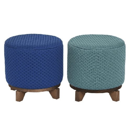 DKD Home Decor Poggiapiedi DKD Home Decor Legno 30 x 30 x 30 cm Verde Blu Marino (2 Unità)