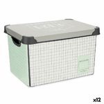 Kipit  Scatola portaoggetti con coperchio Kipit Home Grigio Plastica Con griglia 17 L 28 x 22 x 37 cm (12