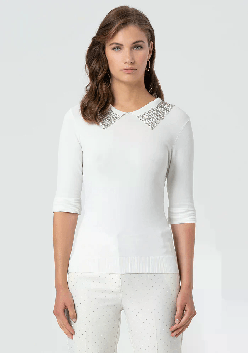 FRACOMINA MAGLIA POLO SHIRT DONNA FRACOMINA FR25ST7007K414R9 BEIGE ORIGINALE PE 2025