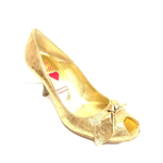 LA GIO' SCARPE DECOLTE TACCO DONNA LA GIO 15641 ECO PELLE ORO ORIGINALE PE NEW
