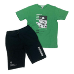 YOURS COMPLETO T SHIRT SHORT RAGAZZO YOURS BY831 COTONE 550 VERDE ORIGINALE PE 2024