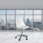 Tezeta Poltrona da ufficio LC719 in plastica colore bianco con base cromata