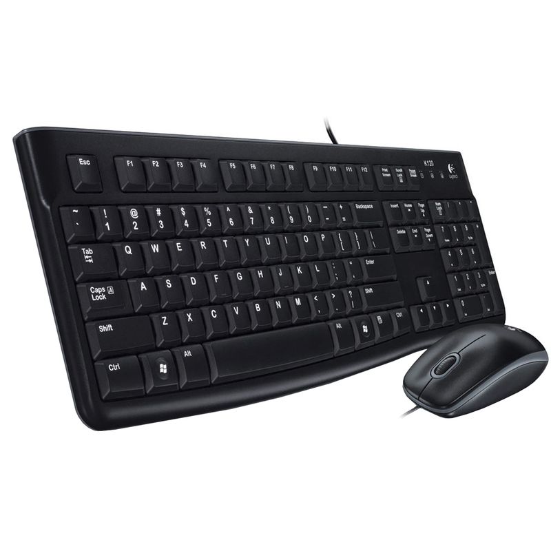 Logitech-Desktop-MK120-tastiera-Mouse-incluso-USB-QWERTY-Spagnolo-Nero