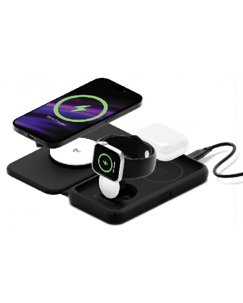 Cygnett Caricabatterie wireless 3 in 1 MagTravel Qi2.0 (CY4530WIRDE)
