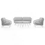 BS COM Salotto da Giardino con cuscini 5 posti in Alluminio - RAY