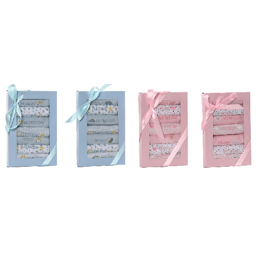 Home ESPRIT Set di Bavaglini Home ESPRIT Azzurro Rosa Cotone 19 x 29 x 3 cm (4 Unità)