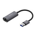 Aisens Conversor USB 3.0 a Ethernet Gigabit 10/100/1000 Mbps - 15cm - Color Gris