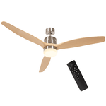 HOMCOM Ventilatore da Soffitto con Luce LED Bianca a 6 Velocità e Timer, in Metallo e Acrilico